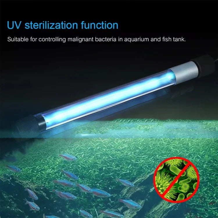 مصباح تعقيم بالأشعة فوق البنفسجية UV-007 بقوة 7 واط لتعقيم أحواض السمك، قابس الاتحاد الأوروبي، 7 واط