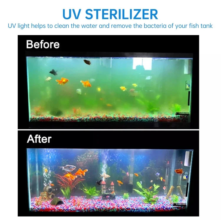 مصباح تعقيم بالأشعة فوق البنفسجية UV-009 بقوة 9 واط لتعقيم أحواض السمك، قابس الاتحاد الأوروبي، 9 واط