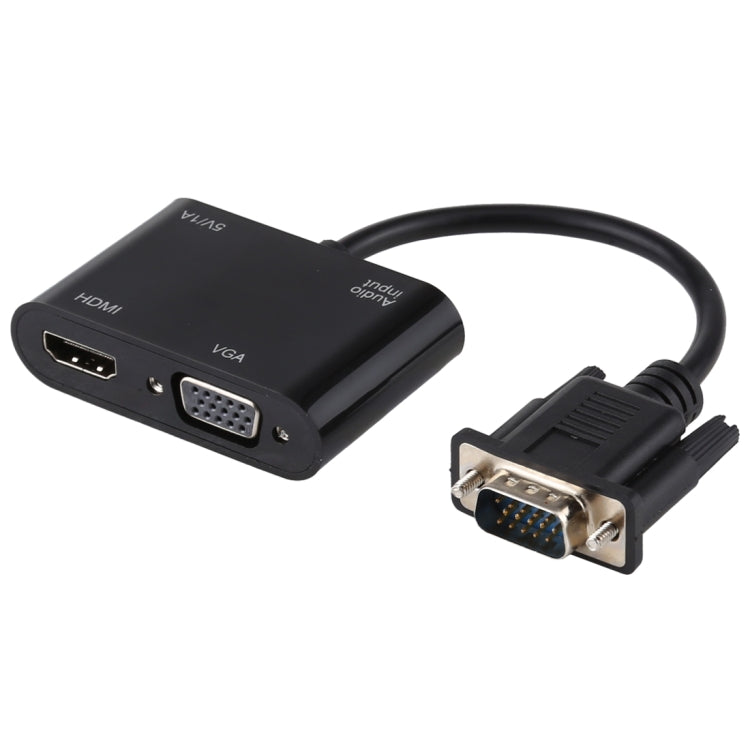 محول 2 في 1 من VGA إلى HDMI + VGA 15 دبوس HDTV مع صوت