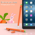 LOVE MEI غطاء حماية سيليكون لقلم Apple Pencil 1 على شكل جزرة، لقلم Apple Pencil 1