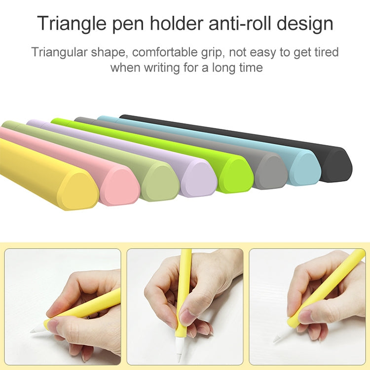 LOVE MEI غطاء حماية سيليكون لقلم Apple Pencil 2 على شكل مثلث، لقلم Apple Pencil 2