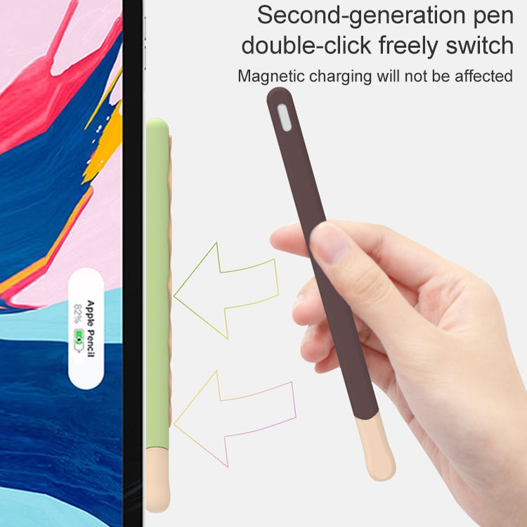 LOVE MEI غطاء حماية سيليكون لقلم Apple Pencil 2 بتصميم خطوط، لقلم Apple Pencil 2