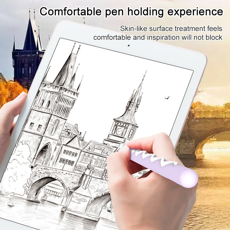 LOVE MEI غطاء حماية سيليكون لقلم Apple Pencil 2 بتصميم خطوط، لقلم Apple Pencil 2