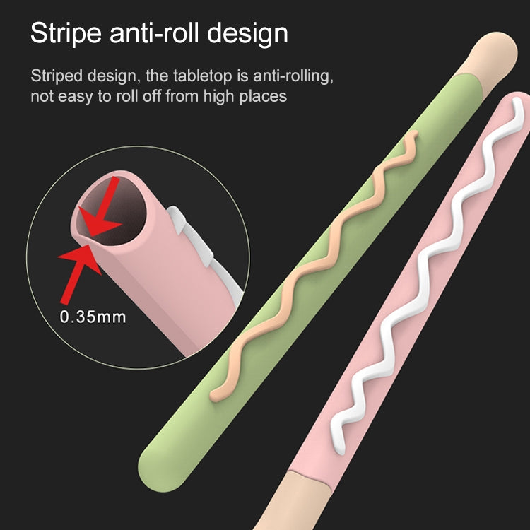 LOVE MEI غطاء حماية سيليكون لقلم Apple Pencil 2 بتصميم خطوط، لقلم Apple Pencil 2