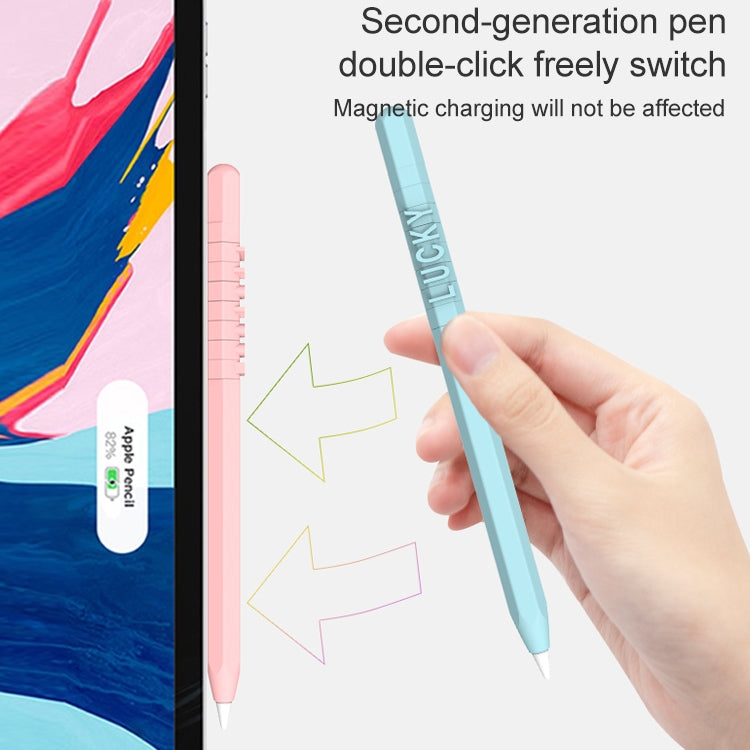 LOVE MEI غطاء حماية سيليكون لقلم Apple Pencil 1 بتصميم أرقام وحروف، لقلم Apple Pencil 1