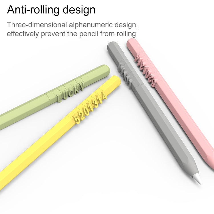 LOVE MEI غطاء حماية سيليكون لقلم Apple Pencil 2 بتصميم أرقام وحروف، لقلم Apple Pencil 2