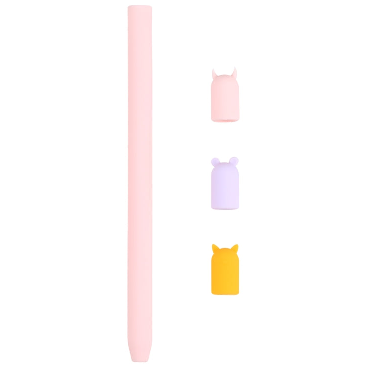 غطاء حماية سيليكون كرتوني على شكل حيوان لقلم اللمس 4 في 1 لـ Apple Pencil 1، لـ Apple Pencil 1