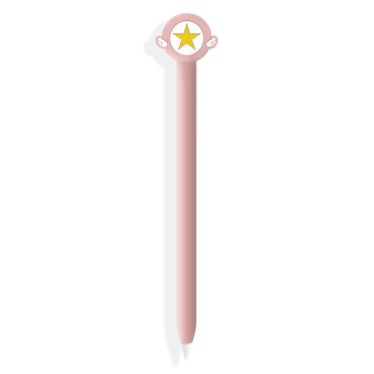 غطاء حماية سيليكون كرتوني لطيف لقلم Apple Pencil 1 (نجمة خماسية وردية)، لـ Apple Pencil 1