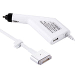 شاحن سيارة MagSafe 2 بقوة 45 واط 14.85 فولت 3.05 أمبير، 5 دبابيس على شكل T مع منفذ USB واحد لأجهزة Apple MacBook A1466 / A1436 / A1465 / A1435 / MD224 / MD231 / MD761 / MD711، الطول: 1.7 متر، 45 واط 14.85 فولت 3.05 أمبير
