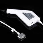 شاحن سيارة MagSafe 2 بقوة 45 واط 14.85 فولت 3.05 أمبير، 5 دبابيس على شكل T مع منفذ USB واحد لأجهزة Apple MacBook A1466 / A1436 / A1465 / A1435 / MD224 / MD231 / MD761 / MD711، الطول: 1.7 متر، 45 واط 14.85 فولت 3.05 أمبير