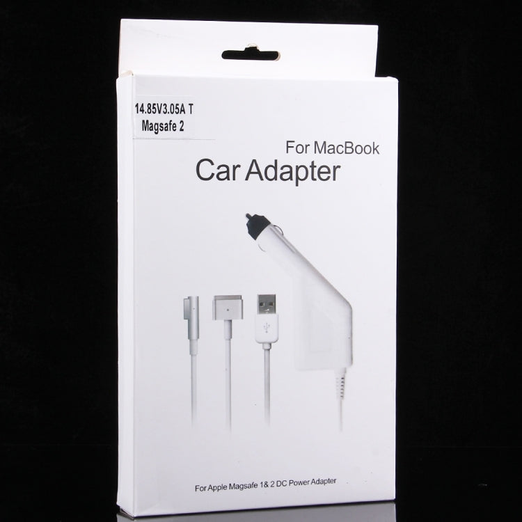 شاحن سيارة MagSafe 2 بقوة 45 واط 14.85 فولت 3.05 أمبير، 5 دبابيس على شكل T مع منفذ USB واحد لأجهزة Apple MacBook A1466 / A1436 / A1465 / A1435 / MD224 / MD231 / MD761 / MD711، الطول: 1.7 متر، 45 واط 14.85 فولت 3.05 أمبير