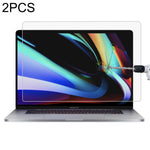 2 قطعة فيلم حماية شاشة زجاج مقسى بصلابة 9H لجهاز MacBook Pro 16 بوصة، 2 قطعة
