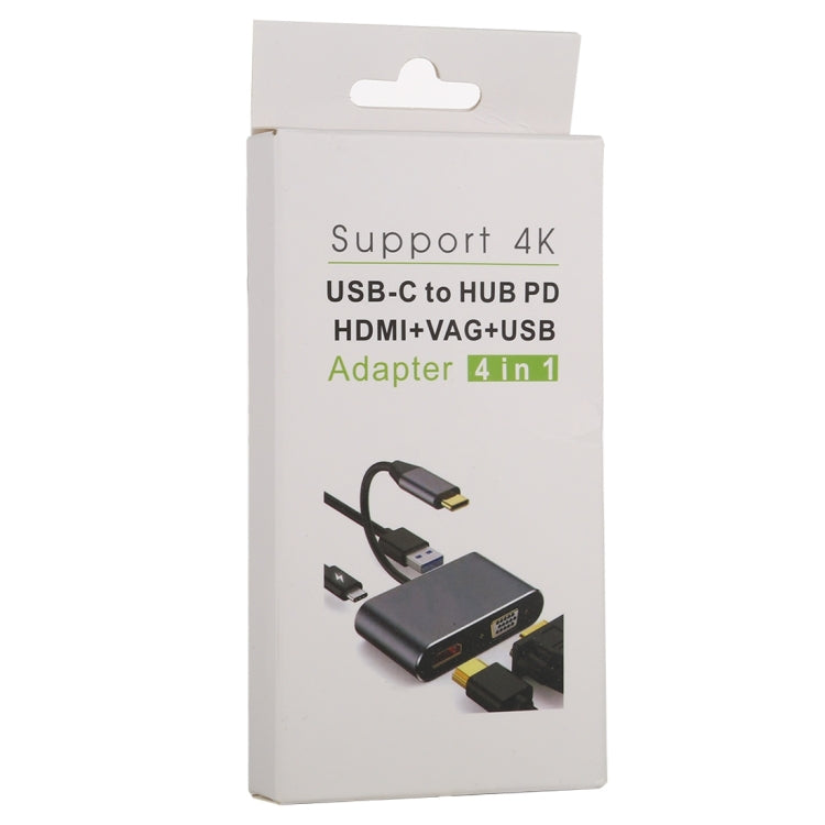 محول متعدد الوظائف 4 في 1 من USB / Type-C إلى 4K HDMI + VGA + USB 3.0