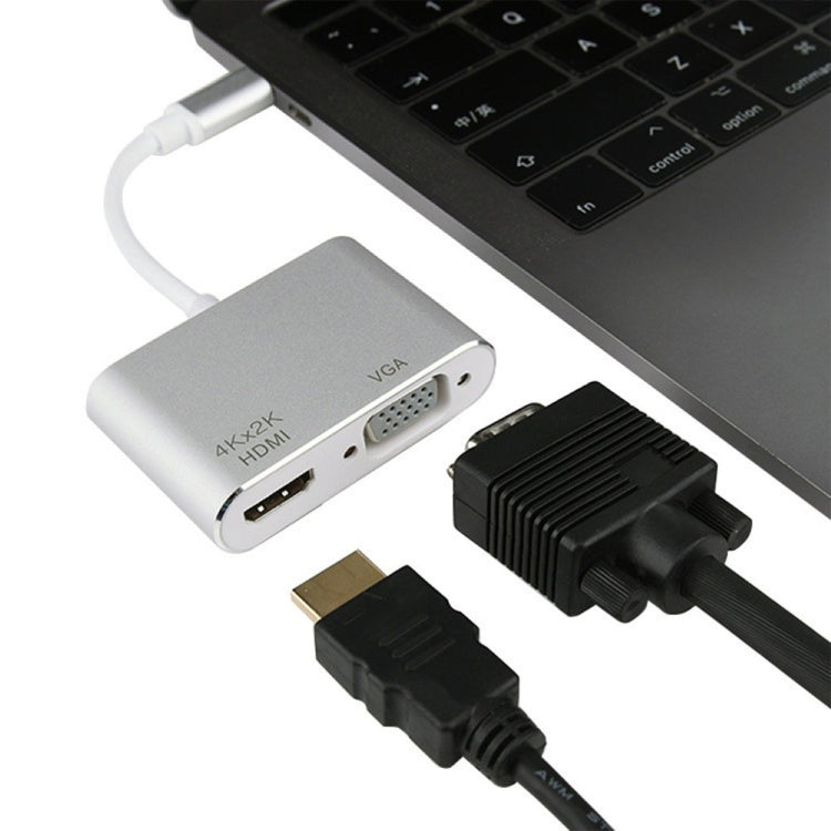 محول متعدد الوظائف 4 في 1 من USB / Type-C إلى 4K HDMI + VGA + USB 3.0