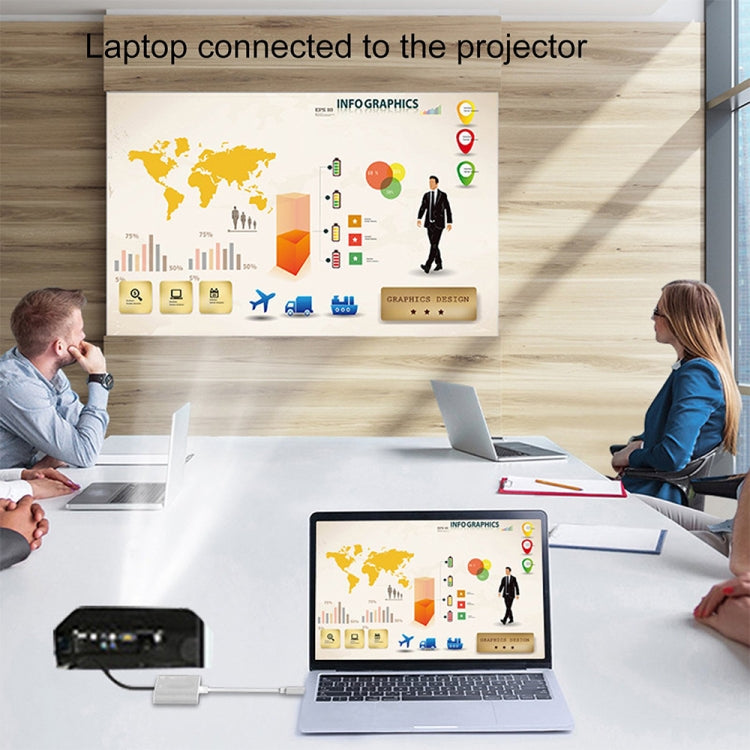 محول متعدد الوظائف 4 في 1 من USB / Type-C إلى 4K HDMI + VGA + USB 3.0