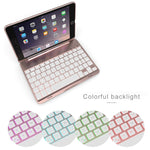 حافظة تابلت بلوحة مفاتيح ألمنيوم ملونة بإضاءة خلفية إصدار لابتوب لجهاز iPad mini 4 / mini 5