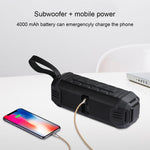 مكبر صوت بلوتوث awei Y280 مقاوم للماء IPX4 وبنك طاقة مع صوت جهير معزز، ميكروفون مدمج، يدعم FM / USB / بطاقة TF / AUX، Y280