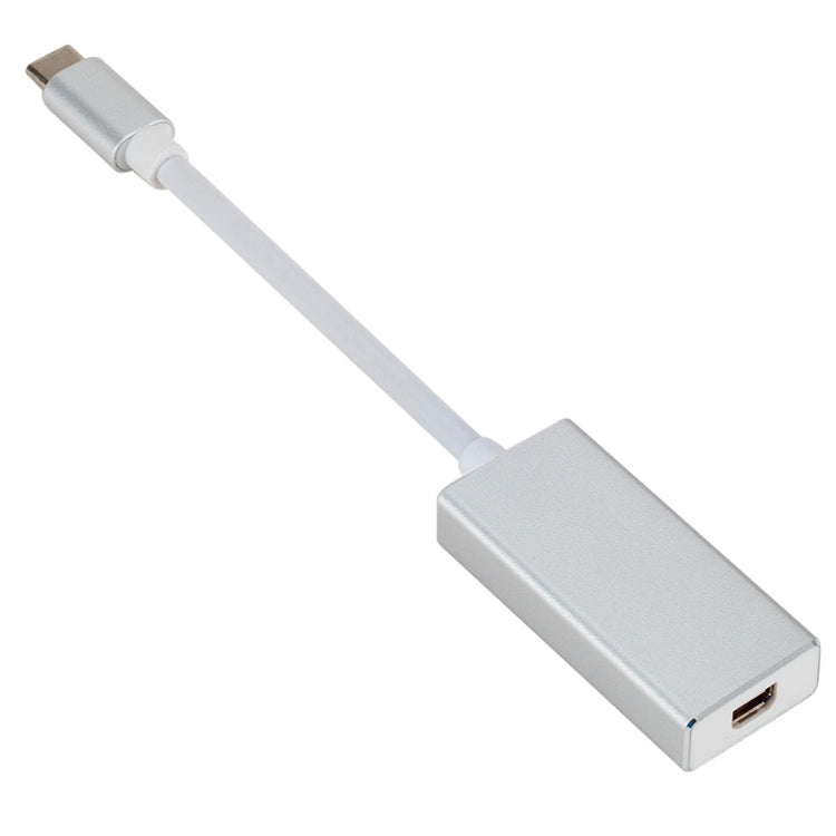 محول USB-C / Type-C 3.1 ذكر إلى Mini DP أنثى عالي الدقة، الطول: 12 سم، فضي، ذهبي