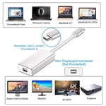 محول USB-C / Type-C 3.1 ذكر إلى Mini DP أنثى عالي الدقة، الطول: 12 سم، فضي، ذهبي