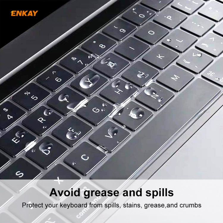 غطاء حماية لوحة مفاتيح ENKAY من TPU لأجهزة MacBook Pro مقاس 13.3 بوصة A1706 / A1989 / A2159 و Pro 15.4 بوصة A1707 / A1990 (مع Touch Bar)، النسخة الأمريكية