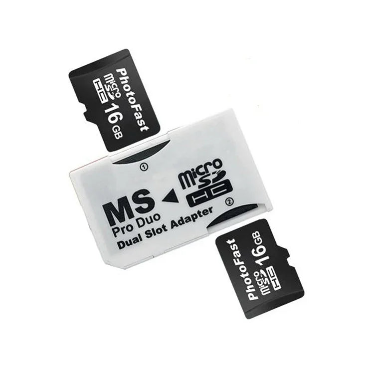 محول CR-5400 لبطاقة Micro SDHC (TF) مزدوجة الفتحة إلى MS PRO Duo، السعة المدعومة الكلية: 64 جيجابايت، CR-5400