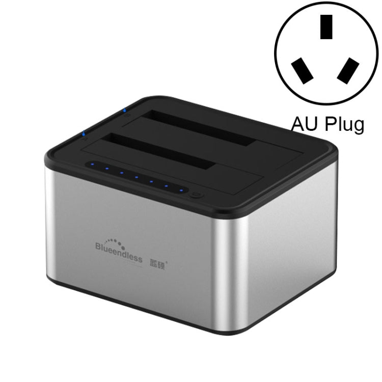 قاعدة نسخ خارجية للقرص الصلب Blueendless SATA USB 3.0 بمقاس 2.5 / 3.5 بوصة مع مكانين