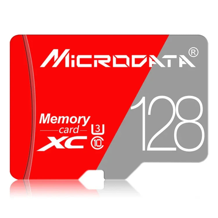 بطاقة ذاكرة MICRODATA 128GB Class10 TF (Micro SD) باللونين الأحمر والرمادي، 128GB