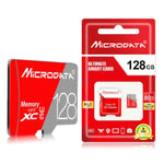 بطاقة ذاكرة MICRODATA 128GB Class10 TF (Micro SD) باللونين الأحمر والرمادي، 128GB
