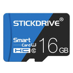بطاقة ذاكرة TF (ميكرو إس دي) زرقاء وسوداء عالية السرعة U1 من STICKDRIVE بسعة 16 جيجابايت