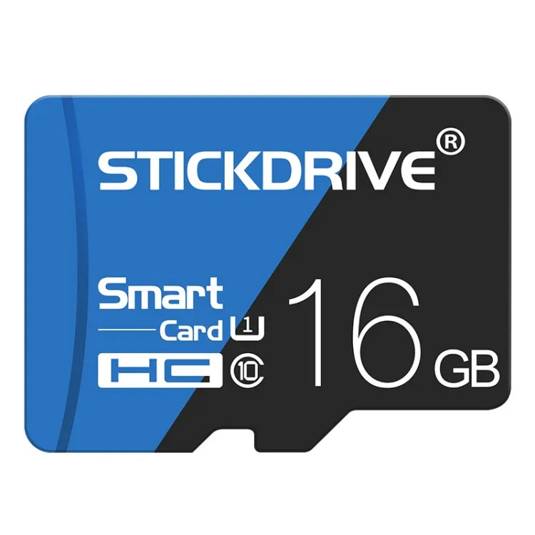 بطاقة ذاكرة TF (ميكرو إس دي) زرقاء وسوداء عالية السرعة U1 من STICKDRIVE بسعة 16 جيجابايت