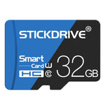 بطاقة ذاكرة TF (ميكرو إس دي) زرقاء وسوداء عالية السرعة U1 من STICKDRIVE بسعة 32 جيجابايت