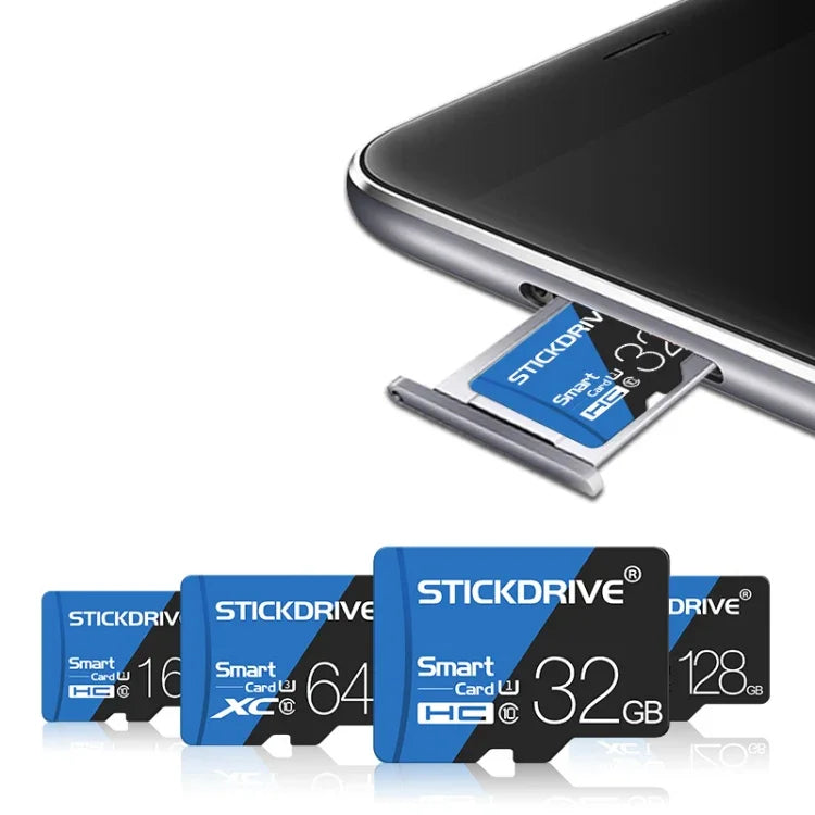بطاقة ذاكرة TF (ميكرو إس دي) زرقاء وسوداء عالية السرعة U1 من STICKDRIVE بسعة 32 جيجابايت