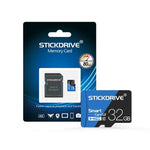 بطاقة ذاكرة TF (ميكرو إس دي) زرقاء وسوداء عالية السرعة U1 من STICKDRIVE بسعة 32 جيجابايت