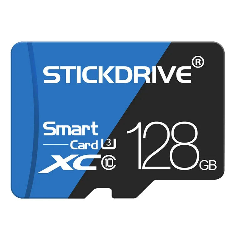 بطاقة ذاكرة STICKDRIVE 128GB عالية السرعة U3 TF (Micro SD) باللونين الأزرق والأسود، 128GB