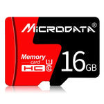بطاقة ذاكرة MICRODATA 16 جيجابايت U1 حمراء وسوداء TF (ميكرو إس دي)، 16 جيجابايت