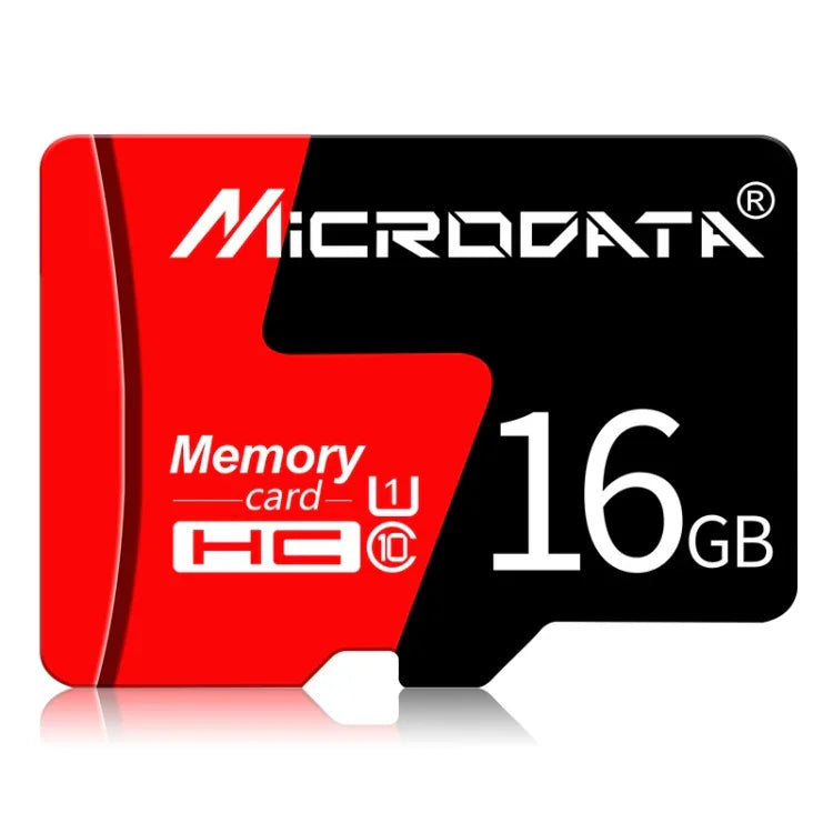 بطاقة ذاكرة MICRODATA 16 جيجابايت U1 حمراء وسوداء TF (ميكرو إس دي)، 16 جيجابايت