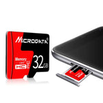 بطاقة ذاكرة MICRODATA 16 جيجابايت U1 حمراء وسوداء TF (ميكرو إس دي)، 16 جيجابايت