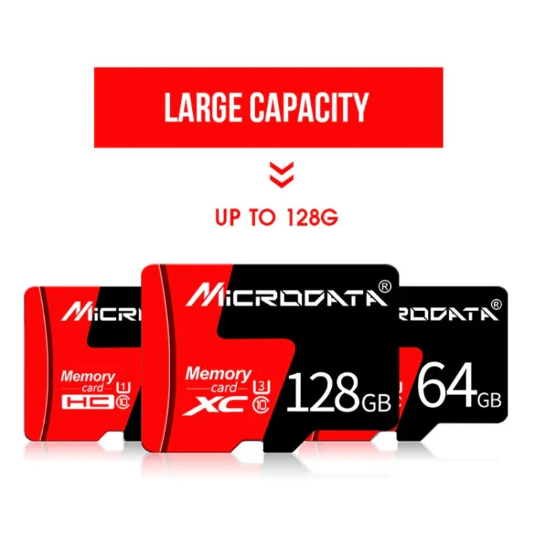 بطاقة ذاكرة MICRODATA 16 جيجابايت U1 حمراء وسوداء TF (ميكرو إس دي)، 16 جيجابايت