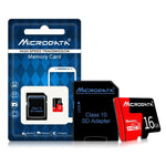 بطاقة ذاكرة MICRODATA 16 جيجابايت U1 حمراء وسوداء TF (ميكرو إس دي)، 16 جيجابايت