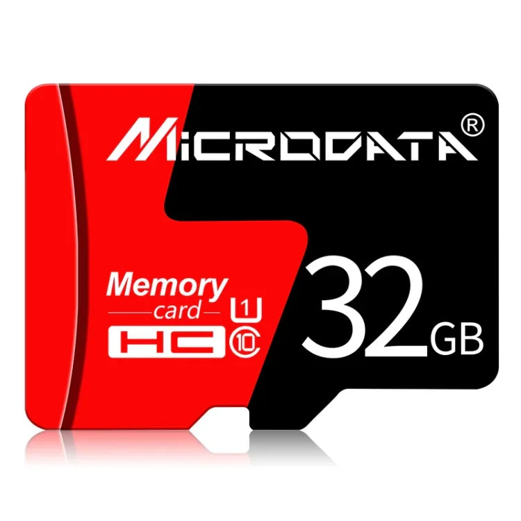 بطاقة ذاكرة MICRODATA 32GB U1 TF (Micro SD) باللونين الأحمر والأسود، 32GB