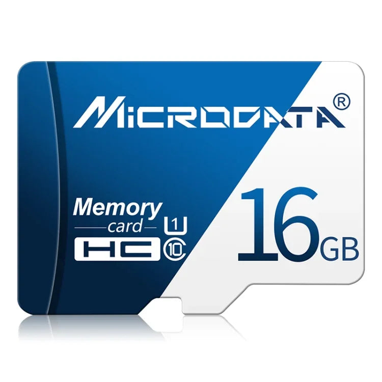 بطاقة ذاكرة MICRODATA TF (Micro SD) سعة 16 جيجابايت U1 باللونين الأزرق والأبيض، 16 جيجابايت