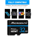 بطاقة ذاكرة MICRODATA TF (Micro SD) سعة 16 جيجابايت U1 بالخط الأزرق والأسود، 16 جيجابايت
