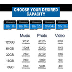 بطاقة ذاكرة MICRODATA TF (Micro SD) سعة 16 جيجابايت U1 باللونين الأزرق والأسود، 16 جيجابايت