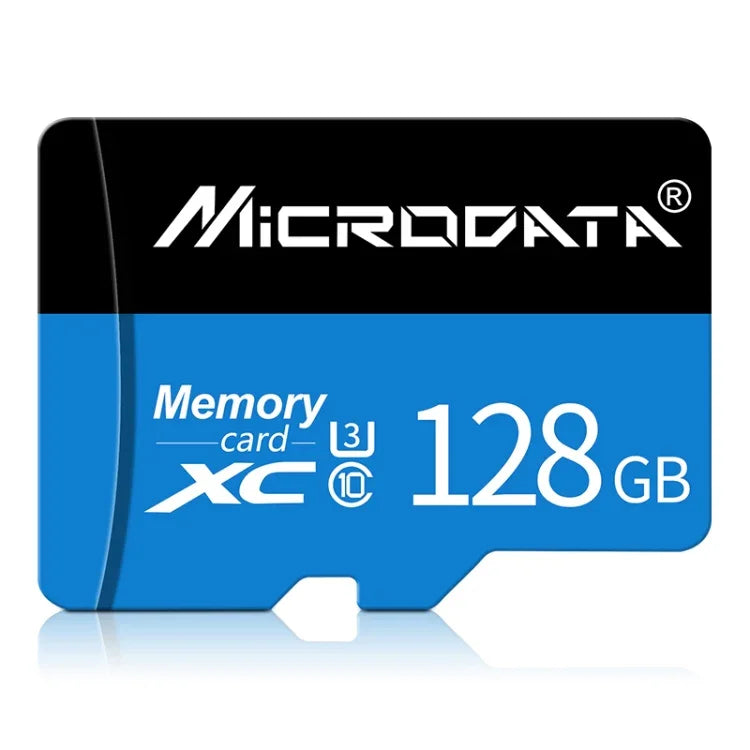 بطاقة ذاكرة MICRODATA TF (Micro SD) سعة 128 جيجابايت U3 باللونين الأزرق والأسود، 128 جيجابايت