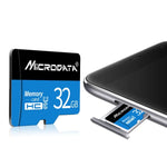 بطاقة ذاكرة MICRODATA TF (Micro SD) سعة 128 جيجابايت U3 باللونين الأزرق والأسود، 128 جيجابايت