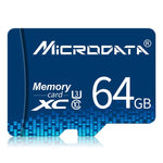 بطاقة ذاكرة MICRODATA TF (Micro SD) سعة 64 جيجابايت U3 باللون الأزرق، 64 جيجابايت