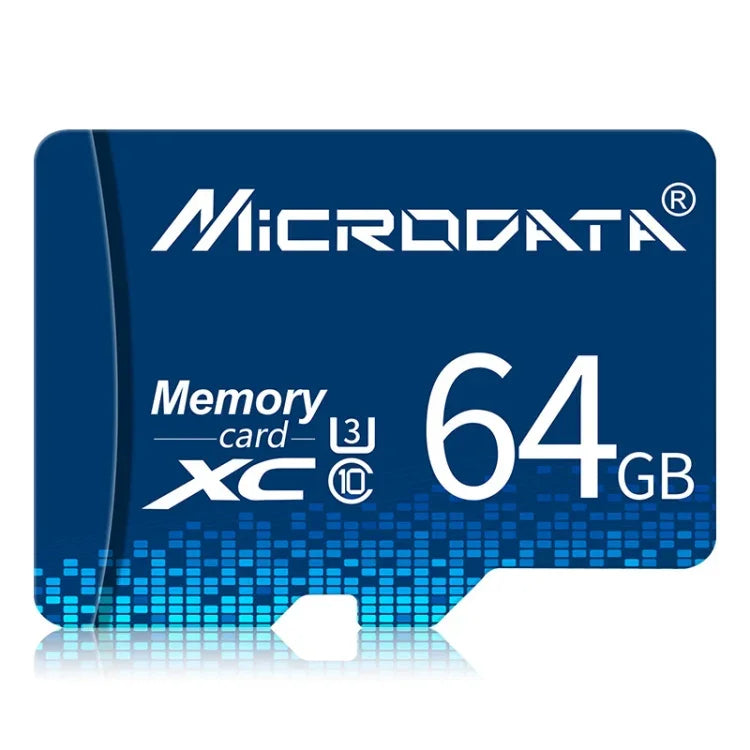 بطاقة ذاكرة MICRODATA TF (Micro SD) سعة 64 جيجابايت U3 باللون الأزرق، 64 جيجابايت