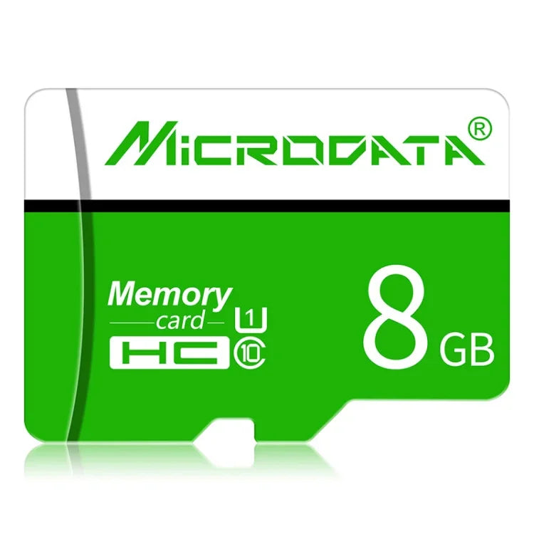 بطاقة ذاكرة MICRODATA TF (Micro SD) سعة 8 جيجابايت U1 باللونين الأخضر والأبيض، 8 جيجابايت