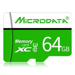 بطاقة ذاكرة MICRODATA 64GB U3 خضراء وبيضاء TF (Micro SD)، 64GB
