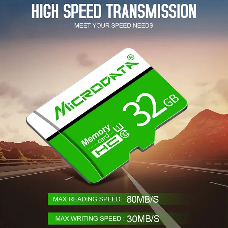 بطاقة ذاكرة MICRODATA 64GB U3 خضراء وبيضاء TF (Micro SD)، 64GB